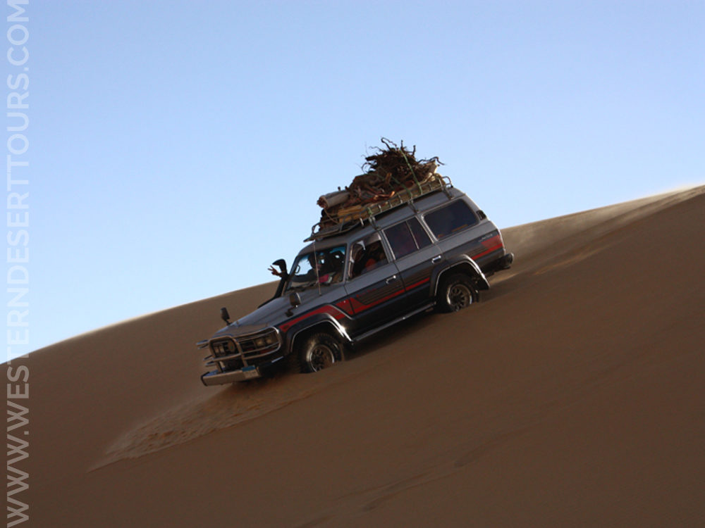 Gently gliding down a dune